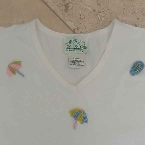Quackery Factory Beaded Tee NWOT - Picture 3 of 3